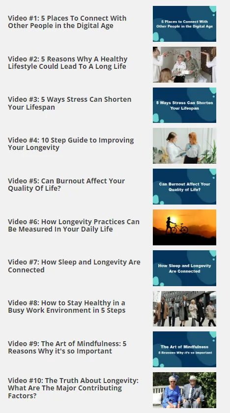 video lessons for healthy aging