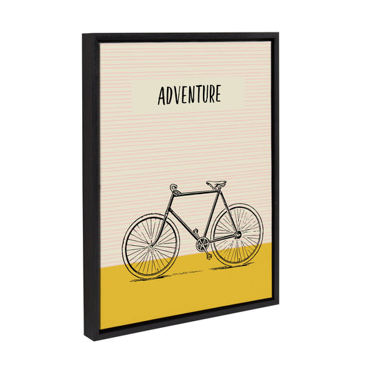 Sylvie Bike Yellow Adventure Framed Canvas by Apricot and Birch