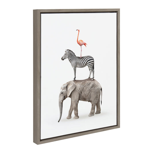 Zebra, Flamingo, Baby Elephant and Safari Animals Canvas Set