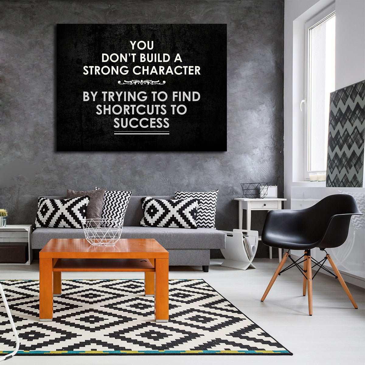 Build Strong Character Motivational Canvas Wall Art