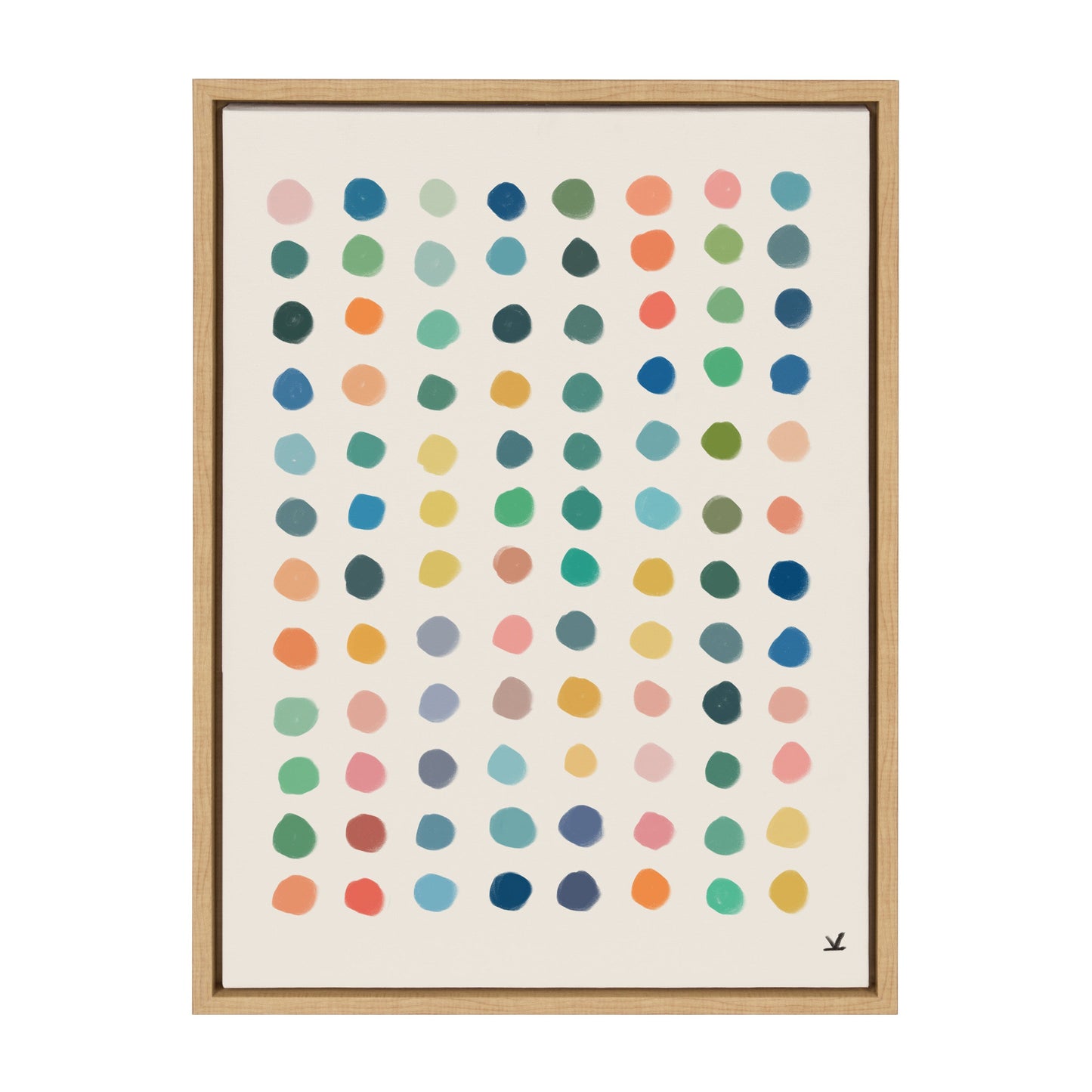 Meditation 3 Dotted Abstract Framed Canvas