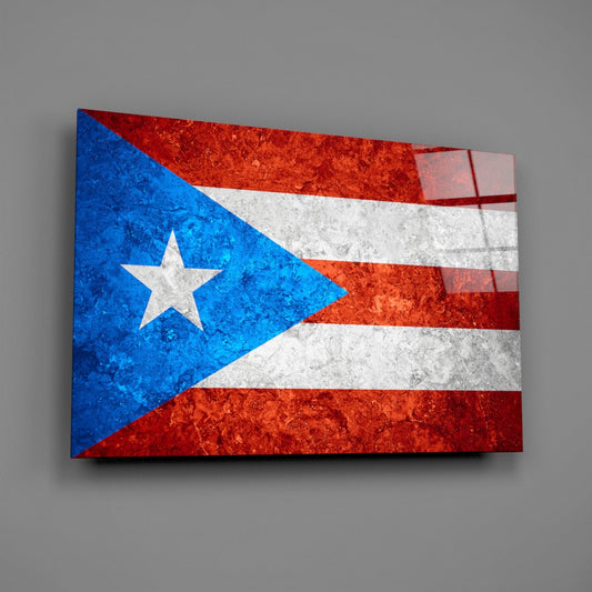 Puerto Rico Flag Glass Wall Art