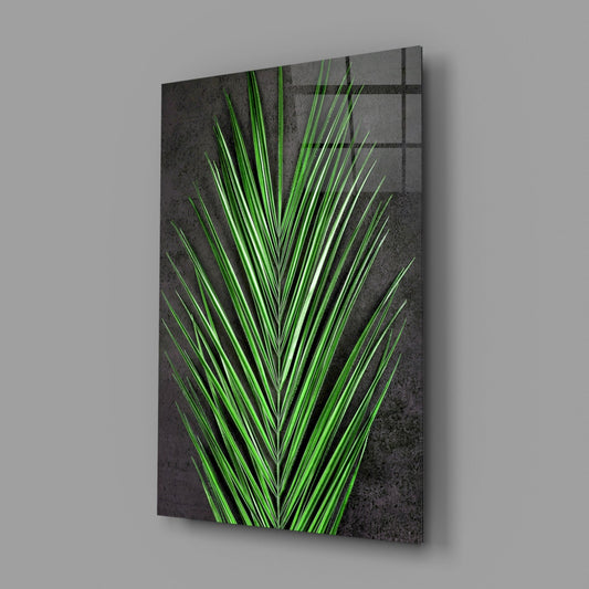 Areca Bunch Emerald Glass Wall Art