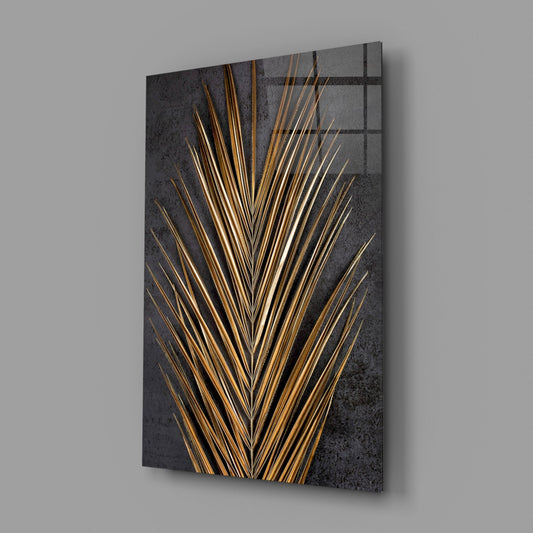 Areca Bunch Saffron Glass Wall Art