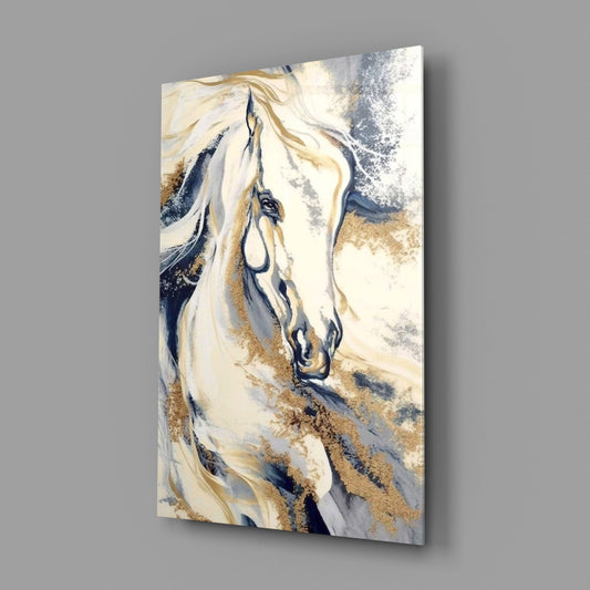 Windswept Horse Glass Wall Art