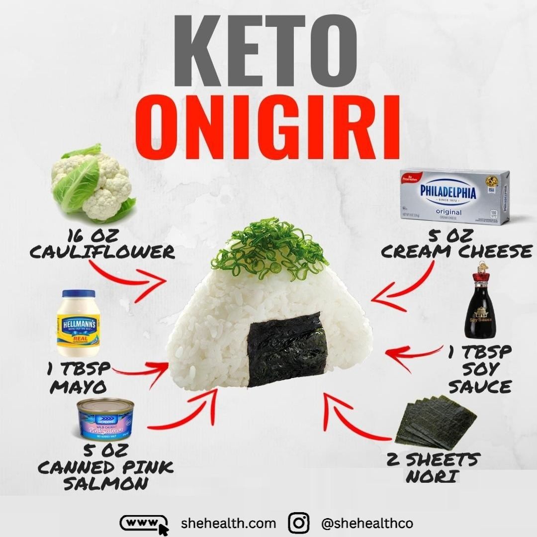 How to Make Delicious Keto Onigiri with Cauliflower, Cheese Cream, and Pink Salmon