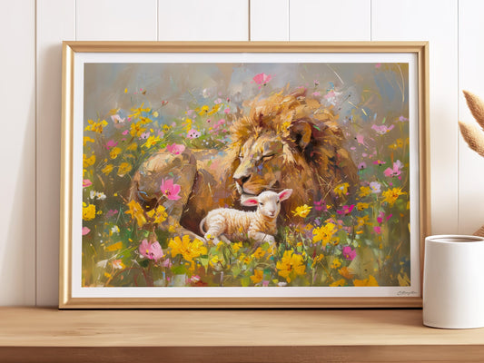 The Lion and the Lamb Christian fine art print