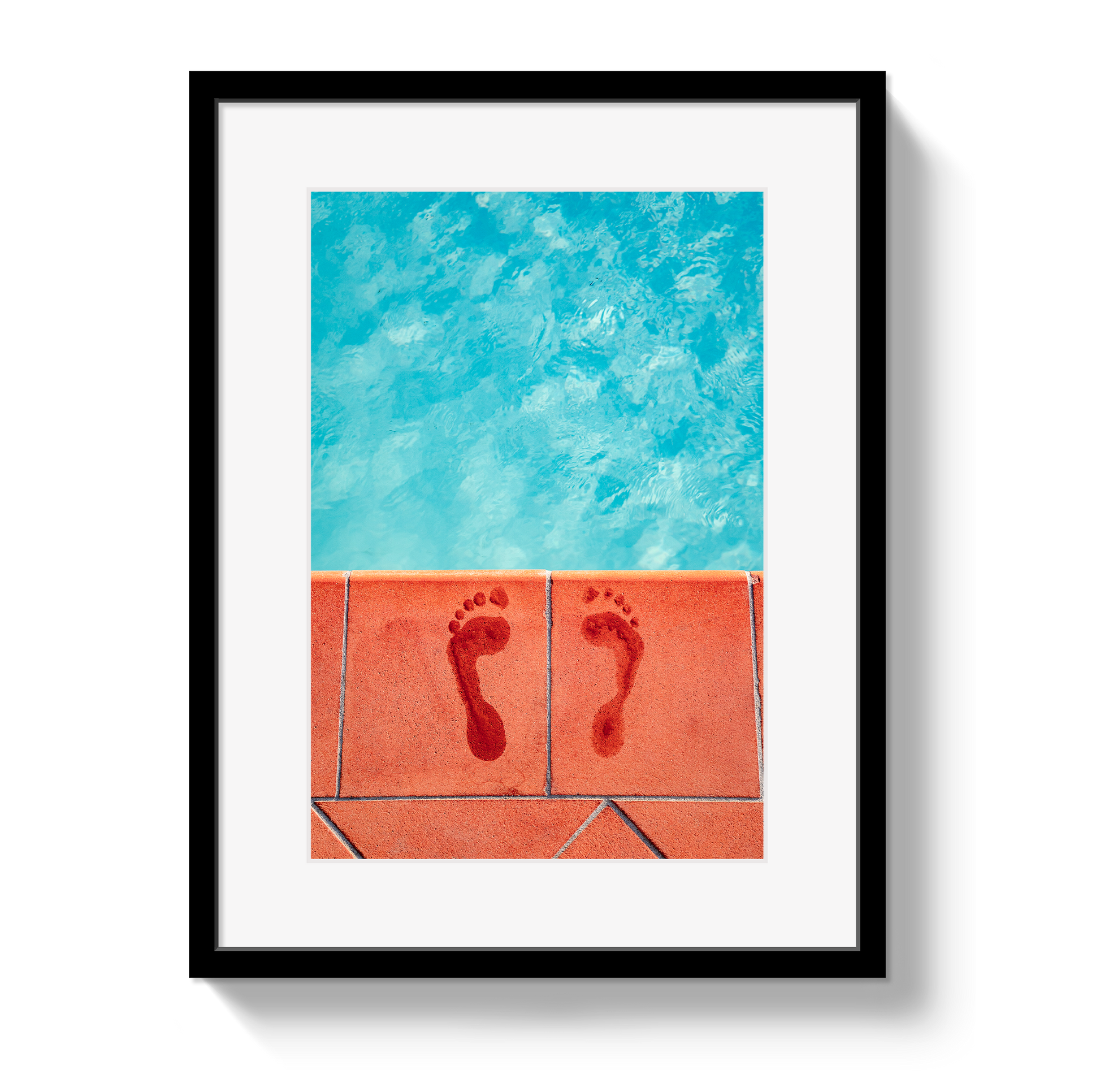Retro pool framed photography wall art in a hardwood frame, ready to hang