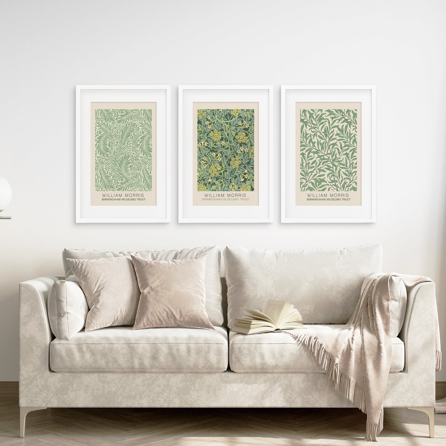 Greenery Wall Art Set of 3, Vintage Botanical Floral Prints