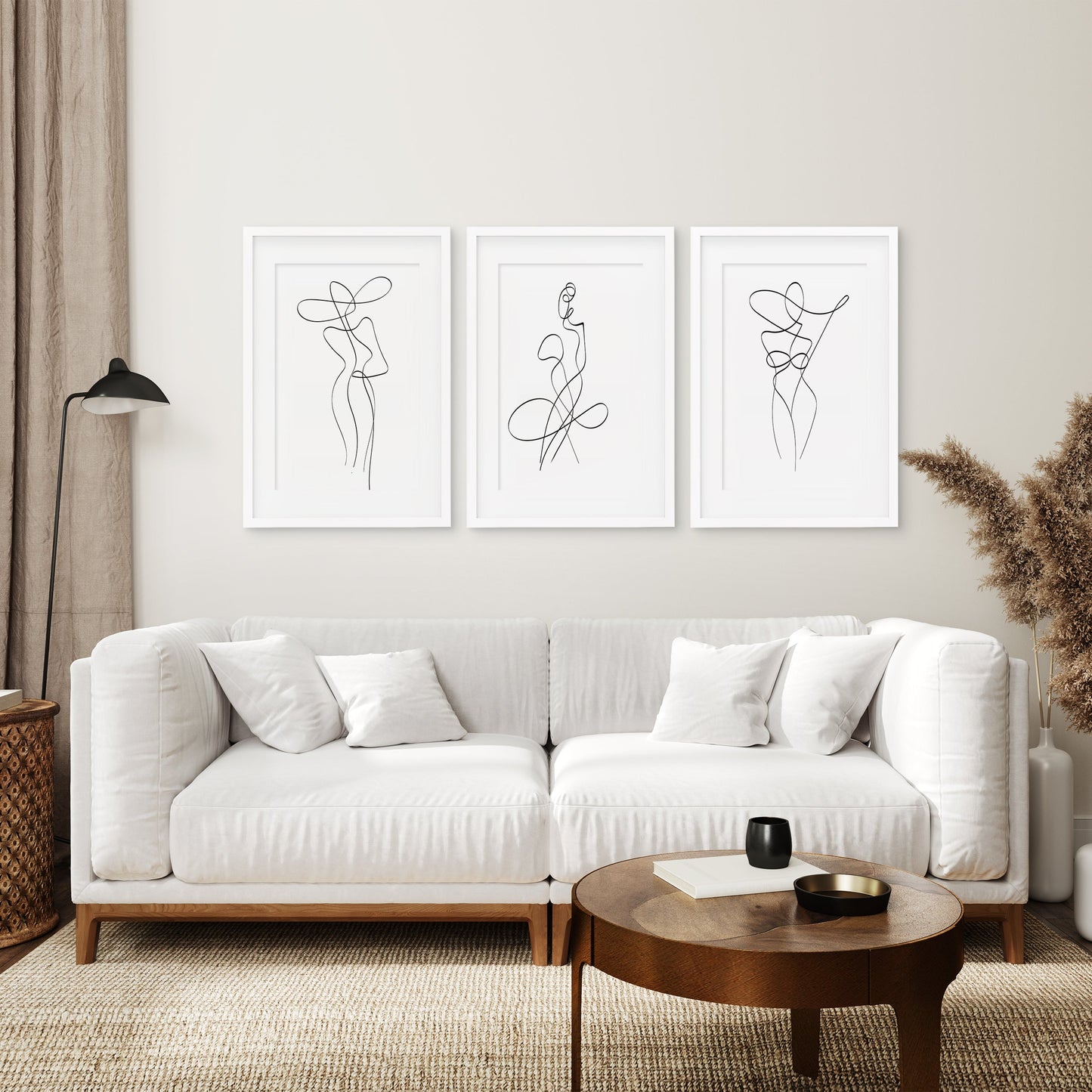 Woman Line Art Wall Art Set of 3, Minimalist One Line Prints