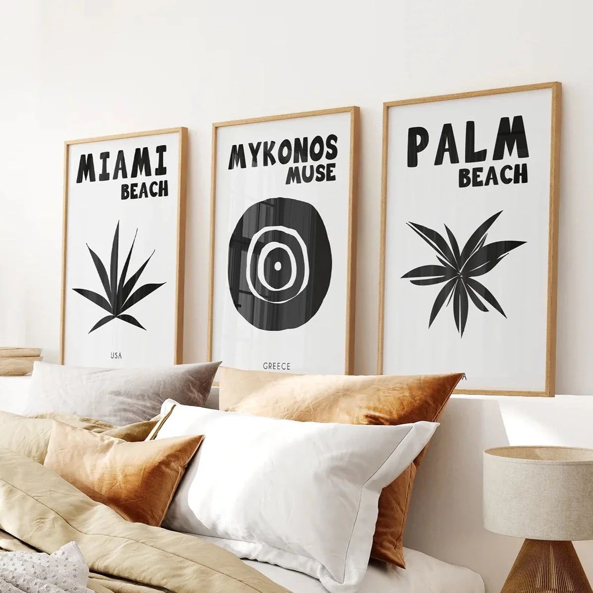 Black and white travel wall art set of 3 prints