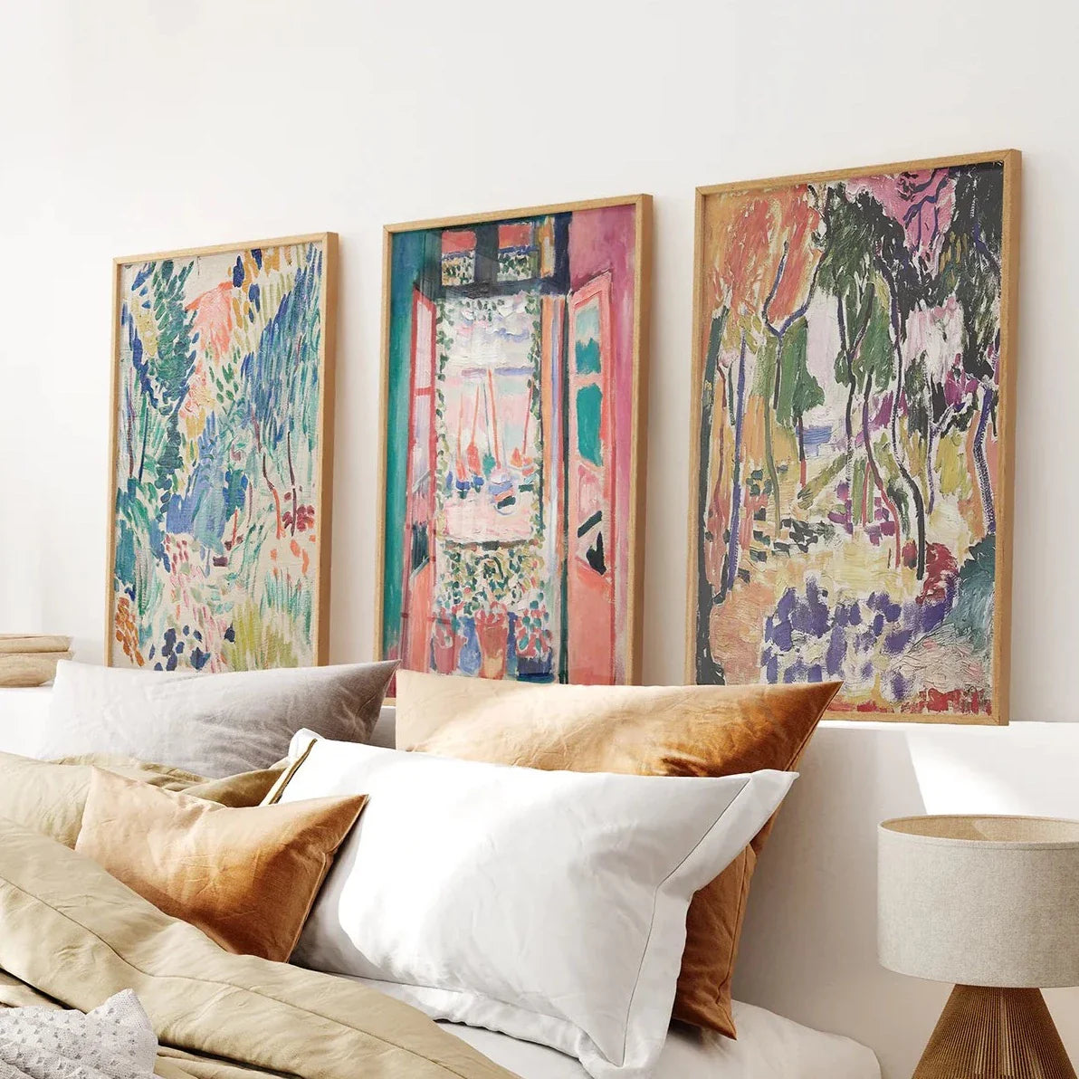 Abstract painting wall art set of 3 modern prints