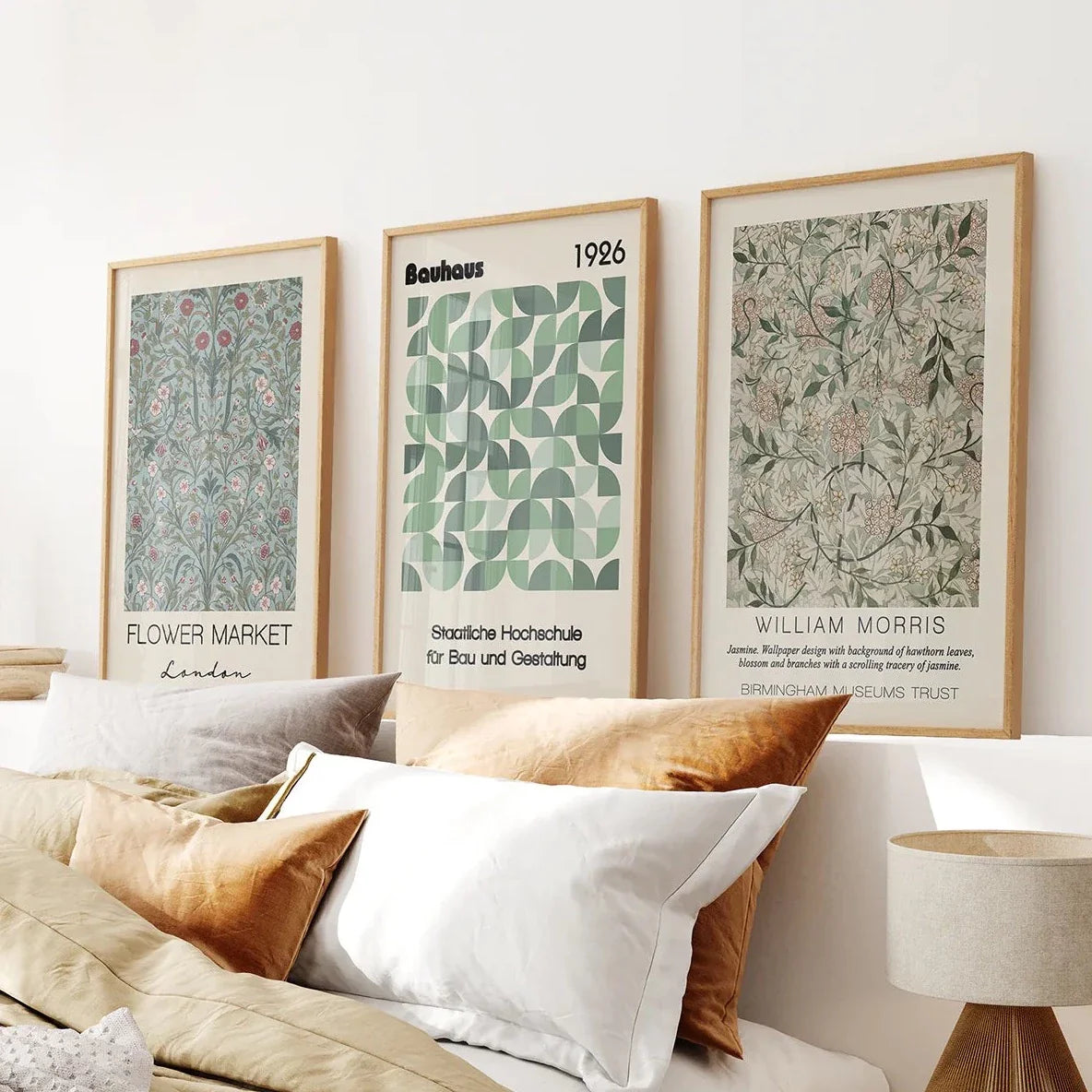 Neutral botanical wall art set of 3 home prints