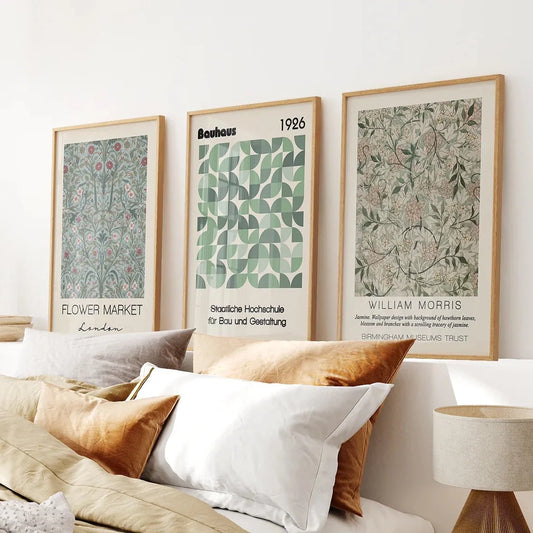Neutral botanical wall art set of 3 home prints