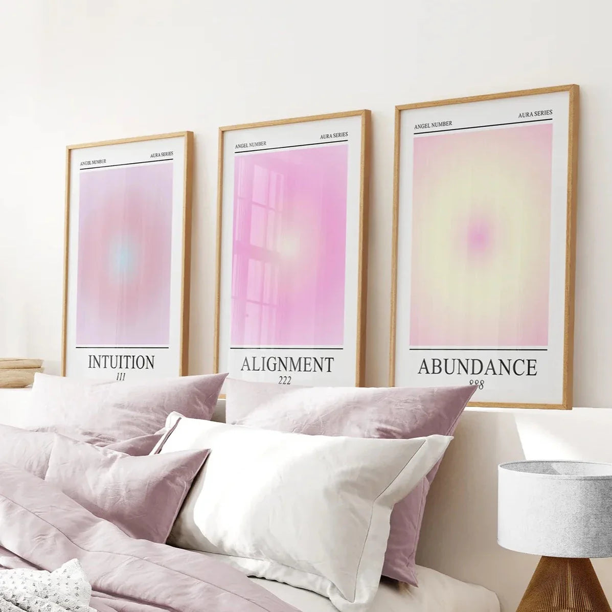 Aura energy gradient wall art set of 3 prints