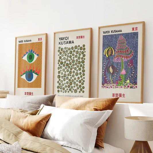 Modern museum exhibition wall art set of 3 prints