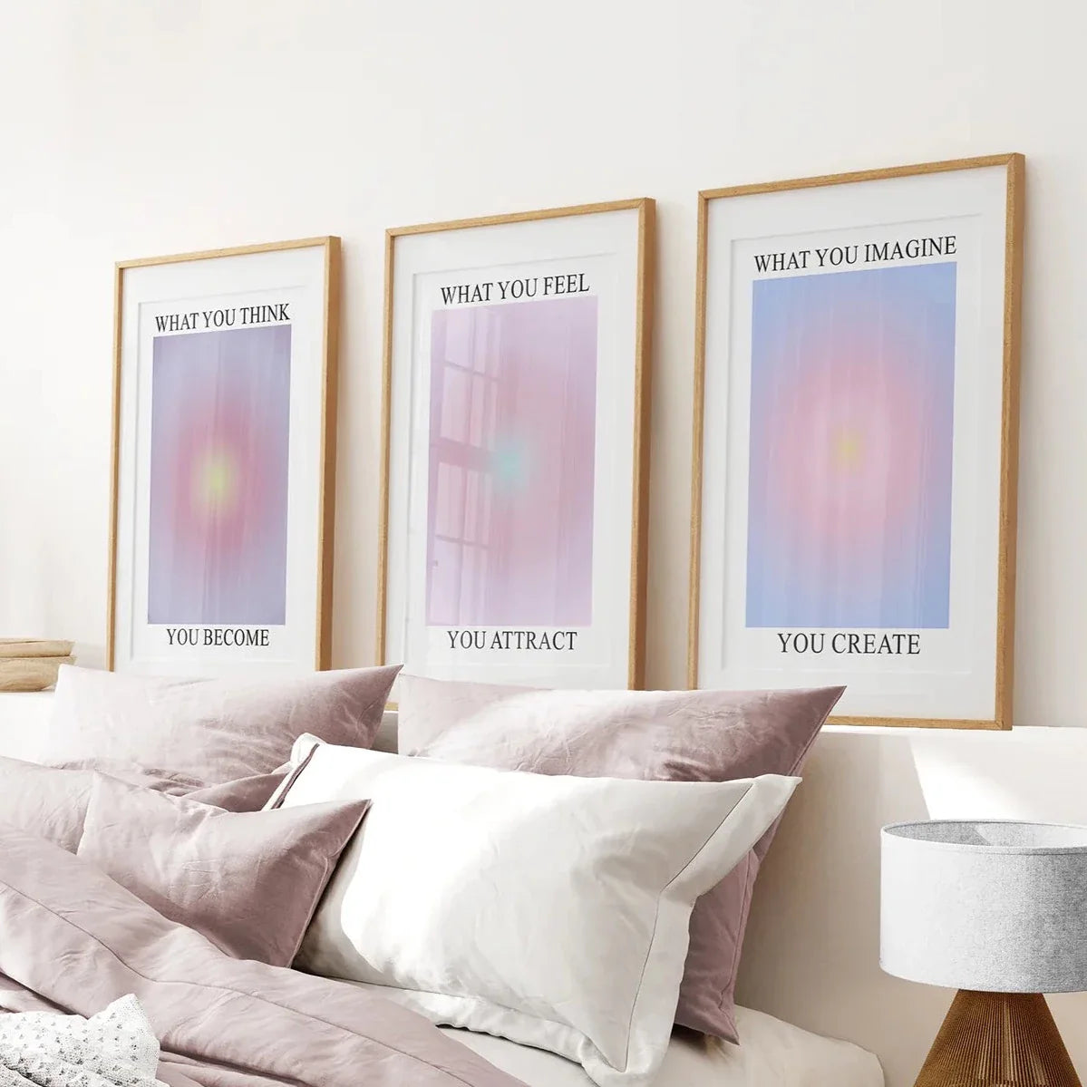 Spiritual aura energy wall art set of 3 prints