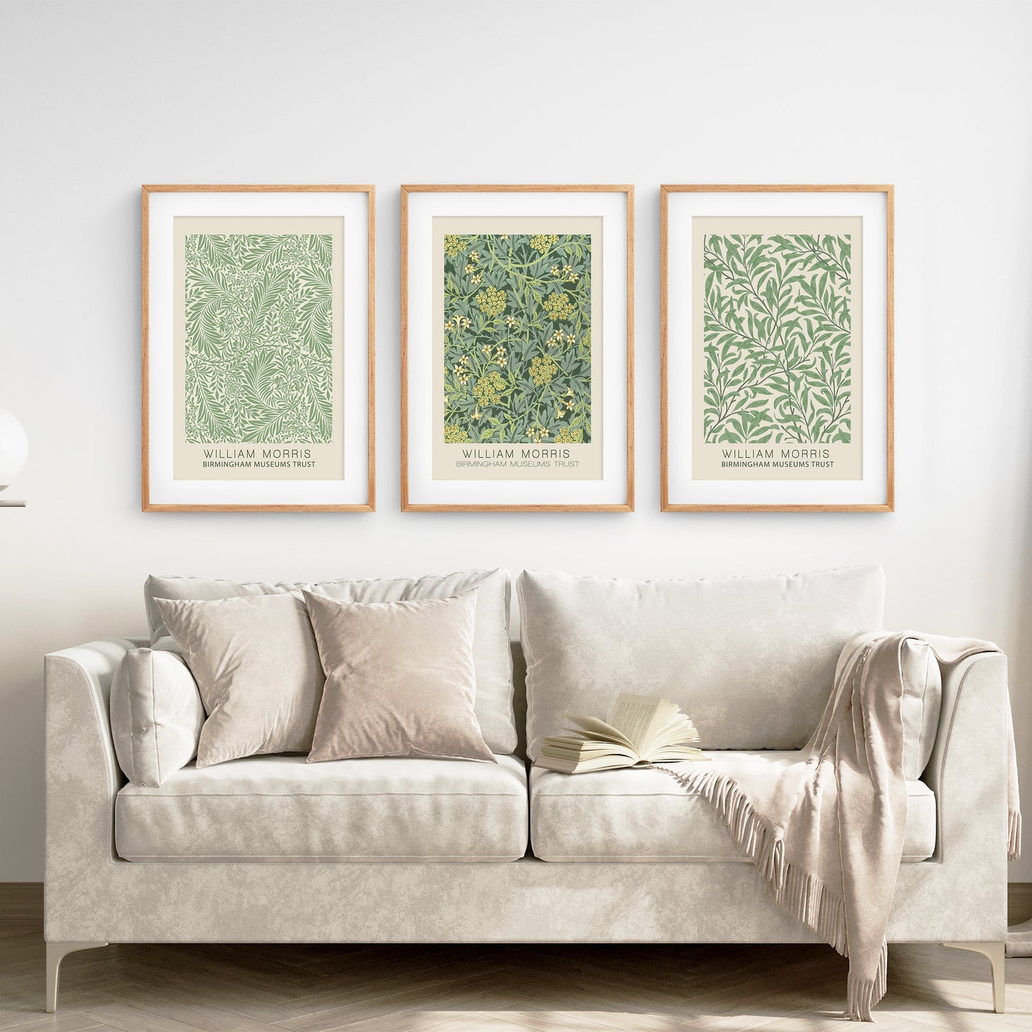 Greenery Wall Art Set of 3, Vintage Botanical Floral Prints