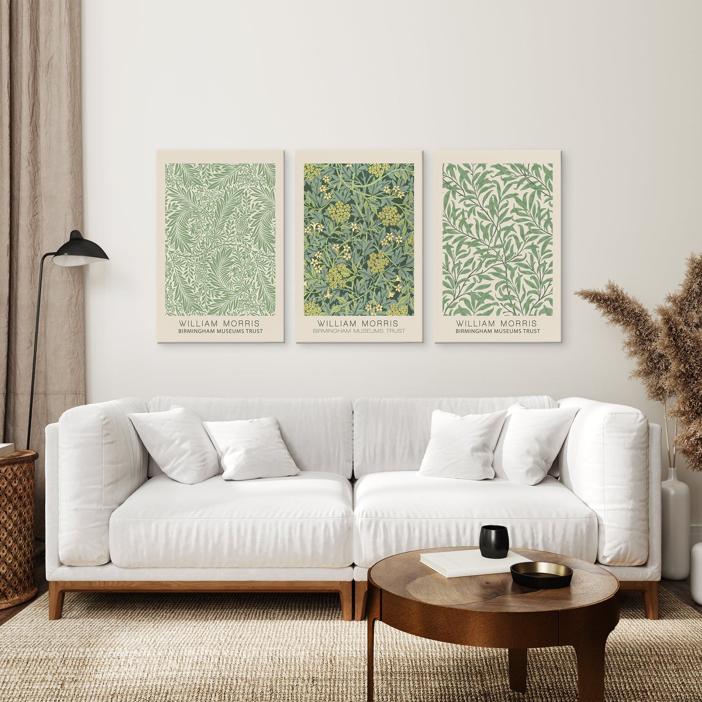 Greenery Wall Art Set of 3, Vintage Botanical Floral Prints
