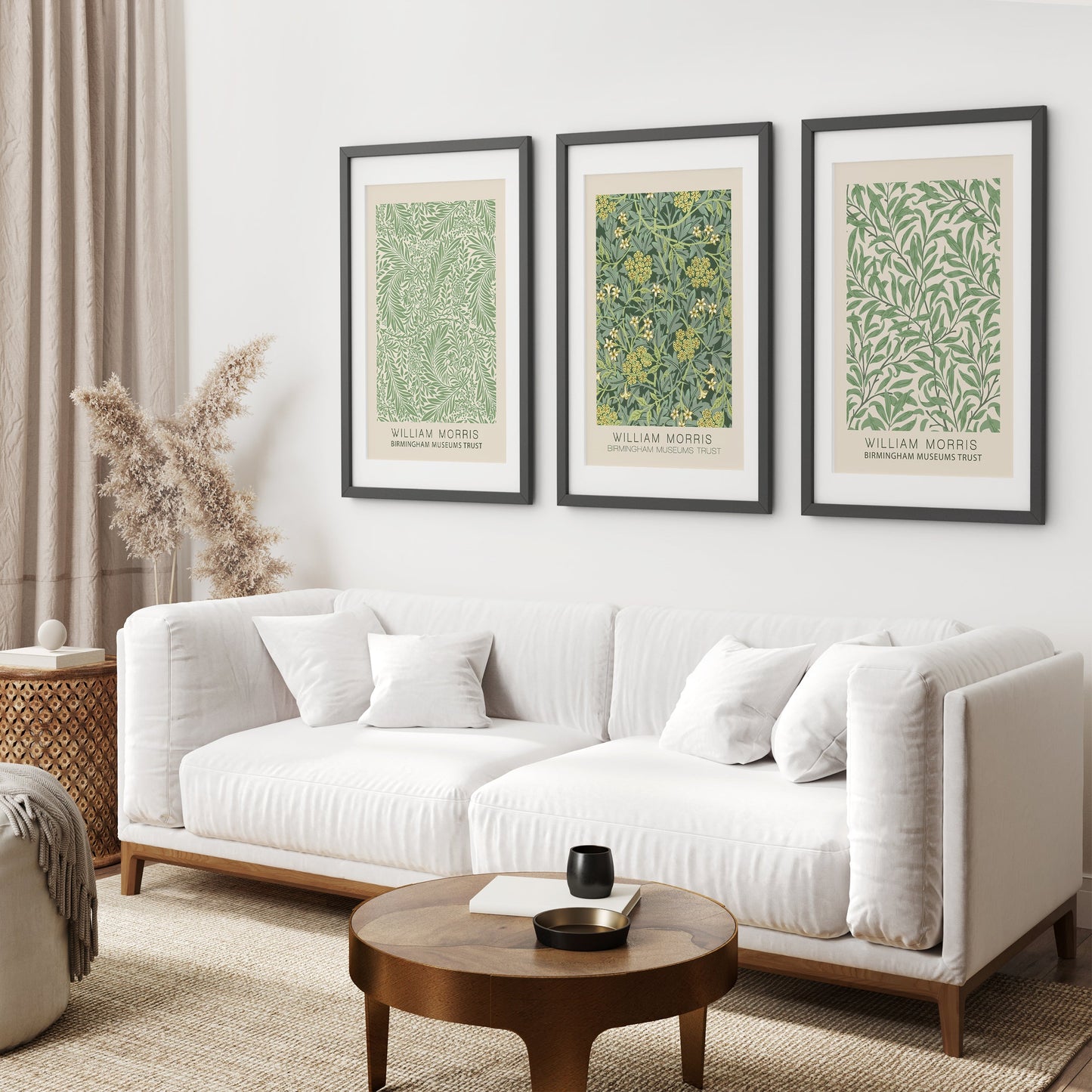Greenery Wall Art Set of 3, Vintage Botanical Floral Prints