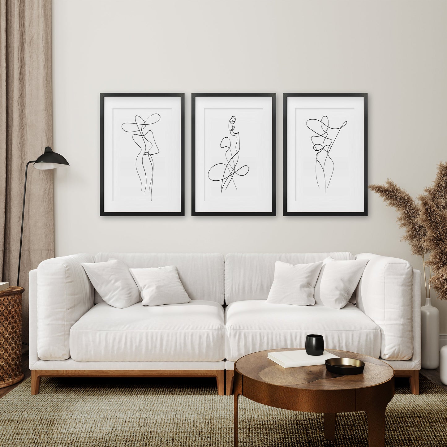 Woman Line Art Wall Art Set of 3, Minimalist One Line Prints