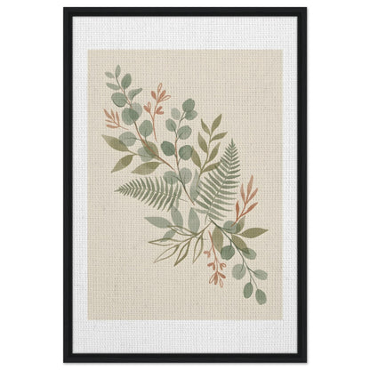 Sage Botanica Boho Botanical Print - 60x90 cm / 24x36″ / Framed Canvas - Black frame - Sparkycare