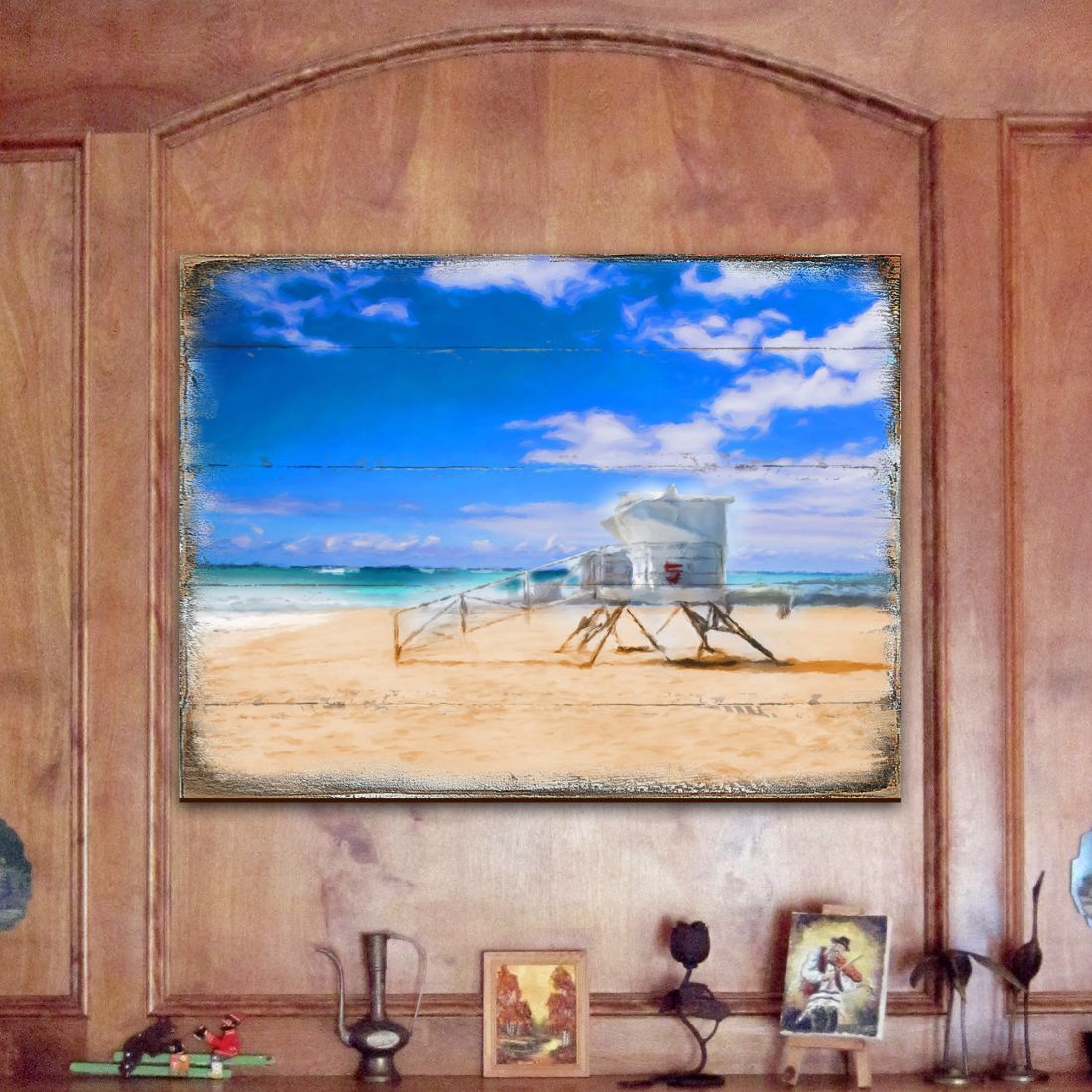 Beach Lifeguard Tower Wood Wall Art - Coastal Decor