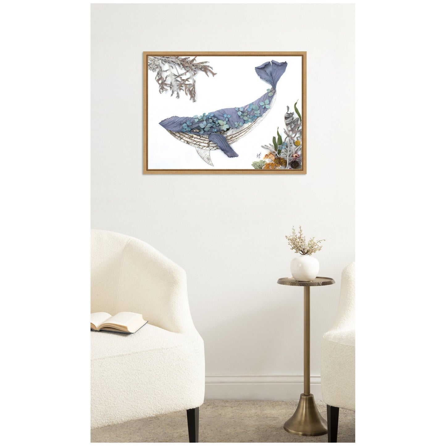 Whale Framed Canvas Wall Art