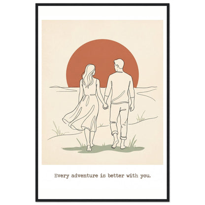 Romantic Wall Art - Couples Poster for Your Bedroom - 60x90 cm / 24x36″ - Black frame / Ready-to-hang - Sparkycare