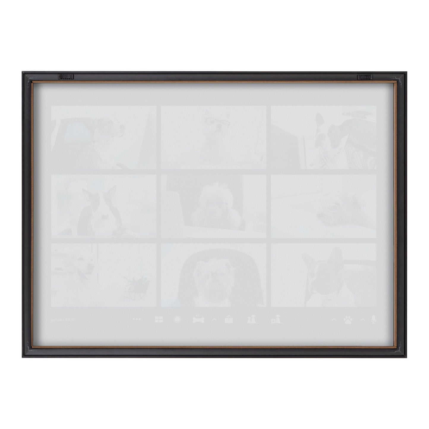 Video Chat Dogs Framed Glass Wall Art