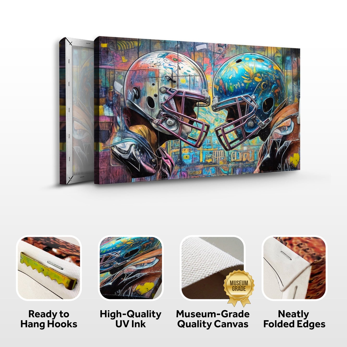 Helmet Clash Sports Canvas Wall Art
