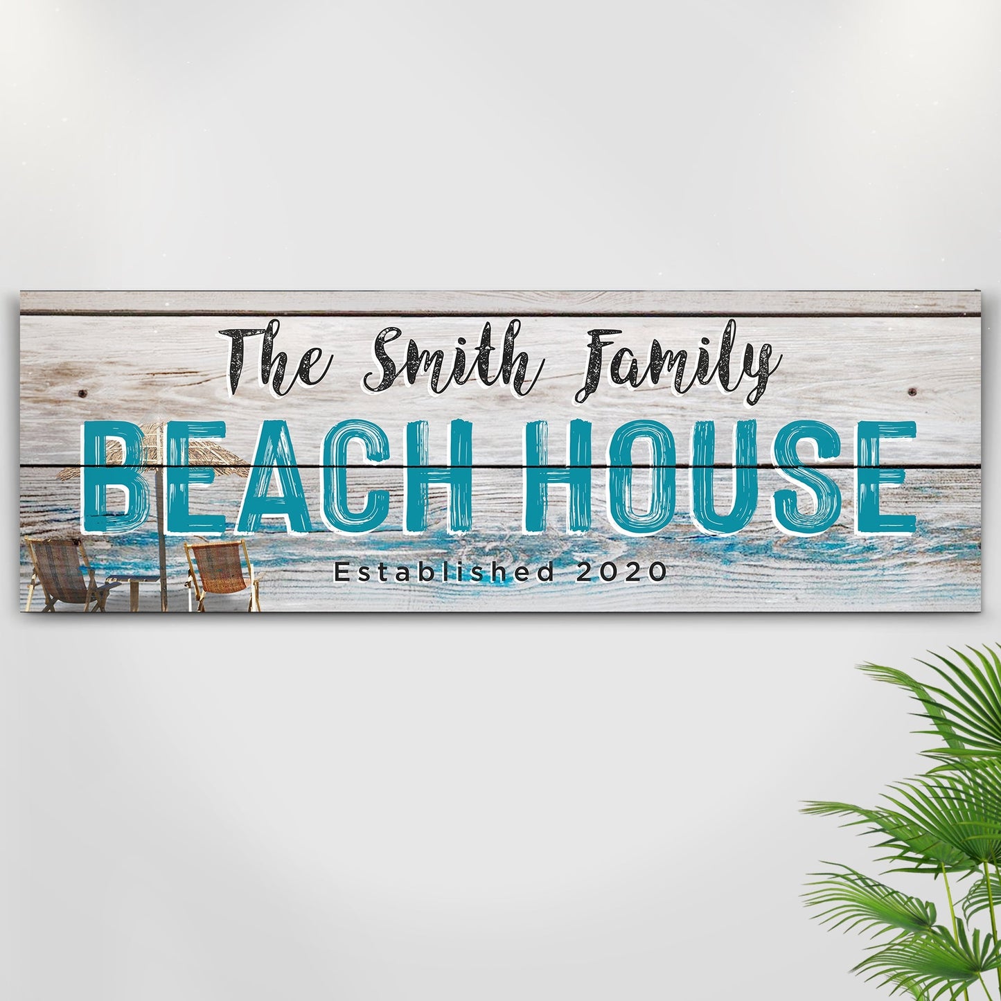 Beach House Nautical Canvas Sign