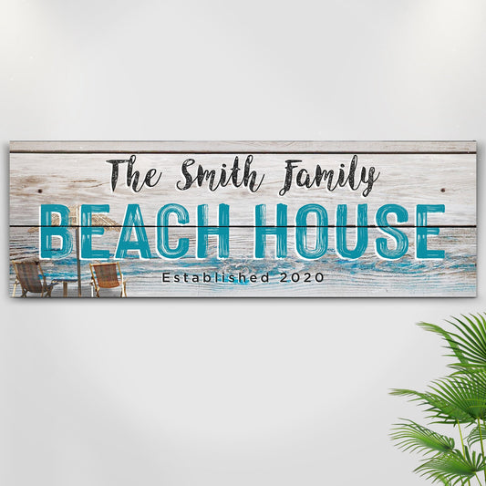 Beach House Nautical Canvas Sign
