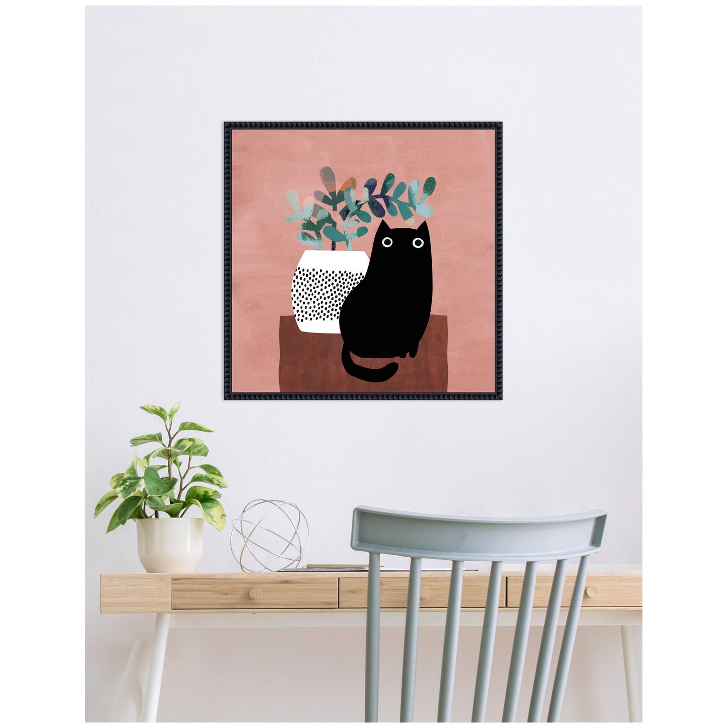 Black Cat Framed Canvas Wall Art