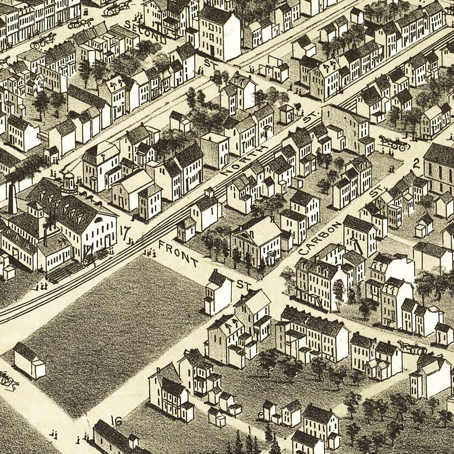 Vintage Map of Minersville, Pennsylvania, 1889