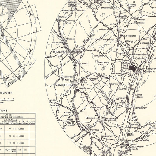 Vintage Map of Portsmouth Municipal Airport Vicinity, New Hampshire, 1951