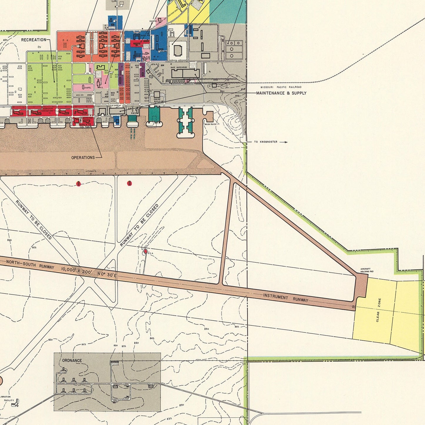 Vintage Map of Knob Noster, Missouri, 1951 II
