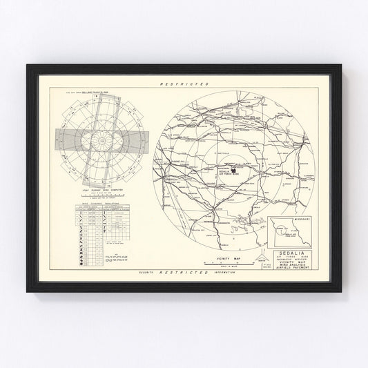 vintage map of Knob Noster, Missouri, 1951