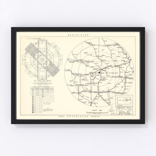 vintage map of Salina, Kansas, 1951