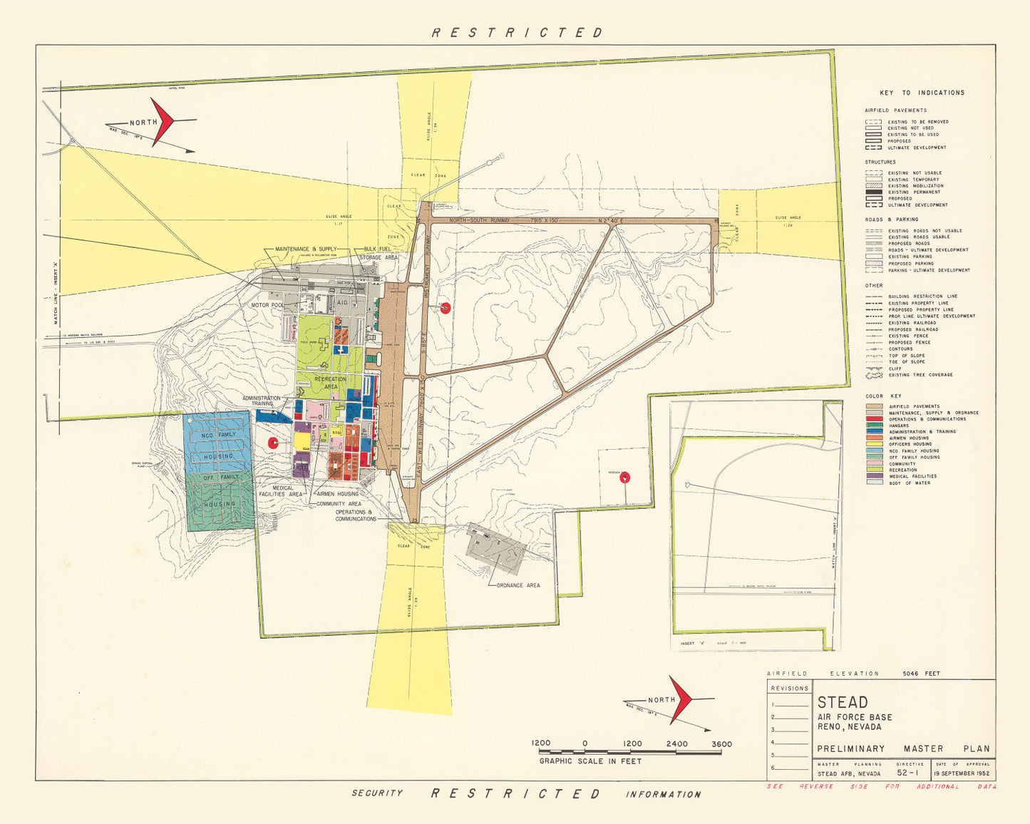 Vintage Map of Reno, Nevada, 1952