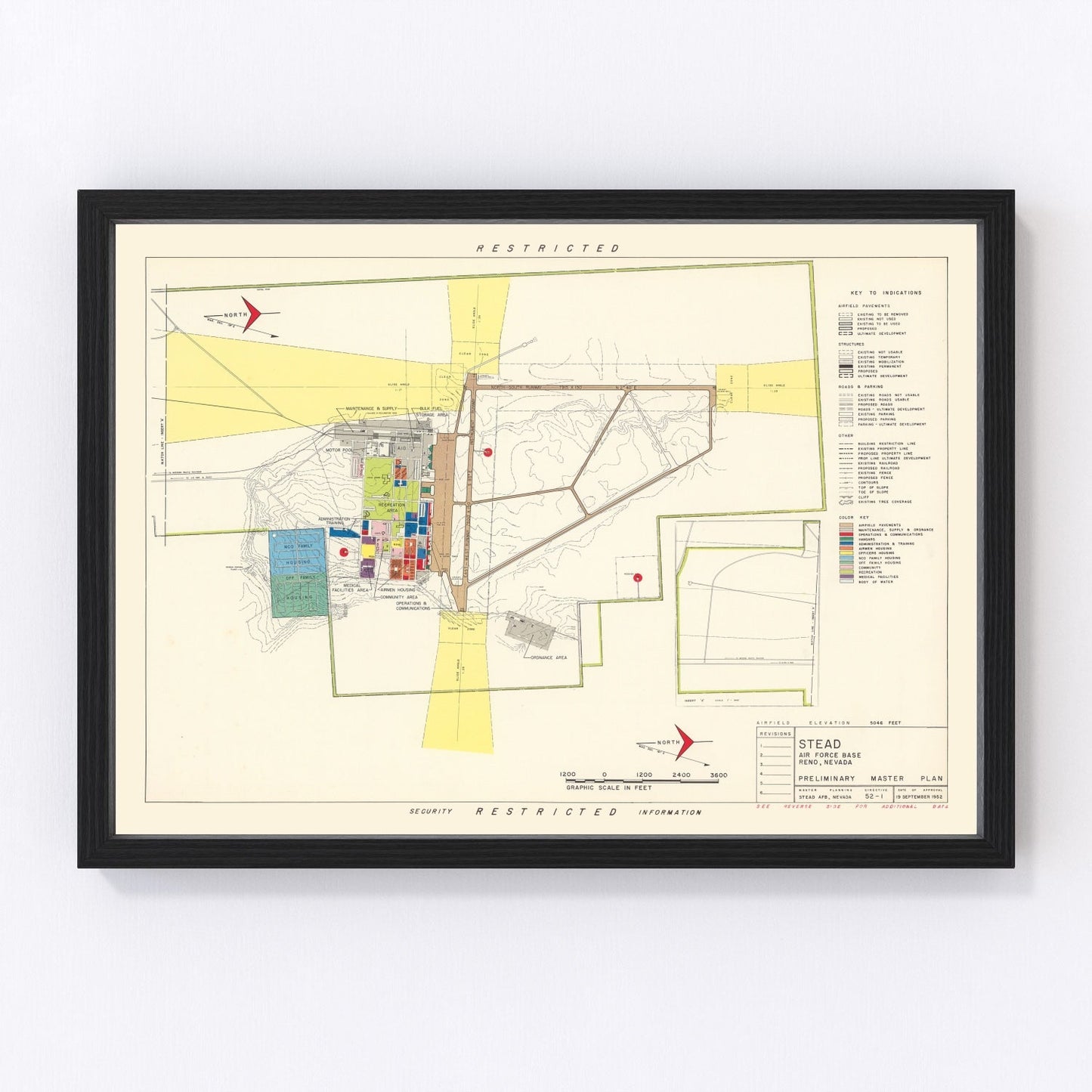 Vintage map of Reno, Nevada, 1952