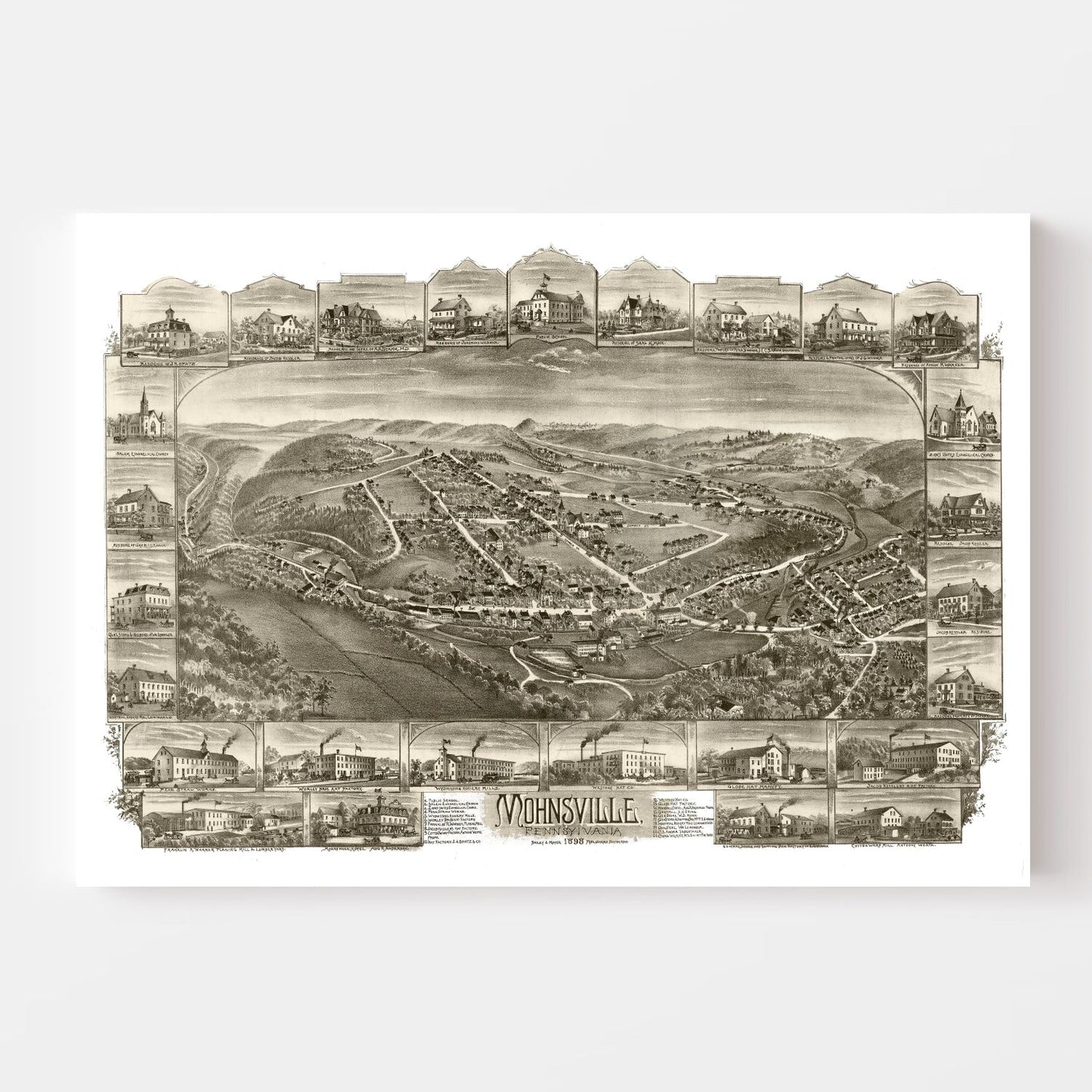 Vintage Map of Mohrsville, Pennsylvania, 1898