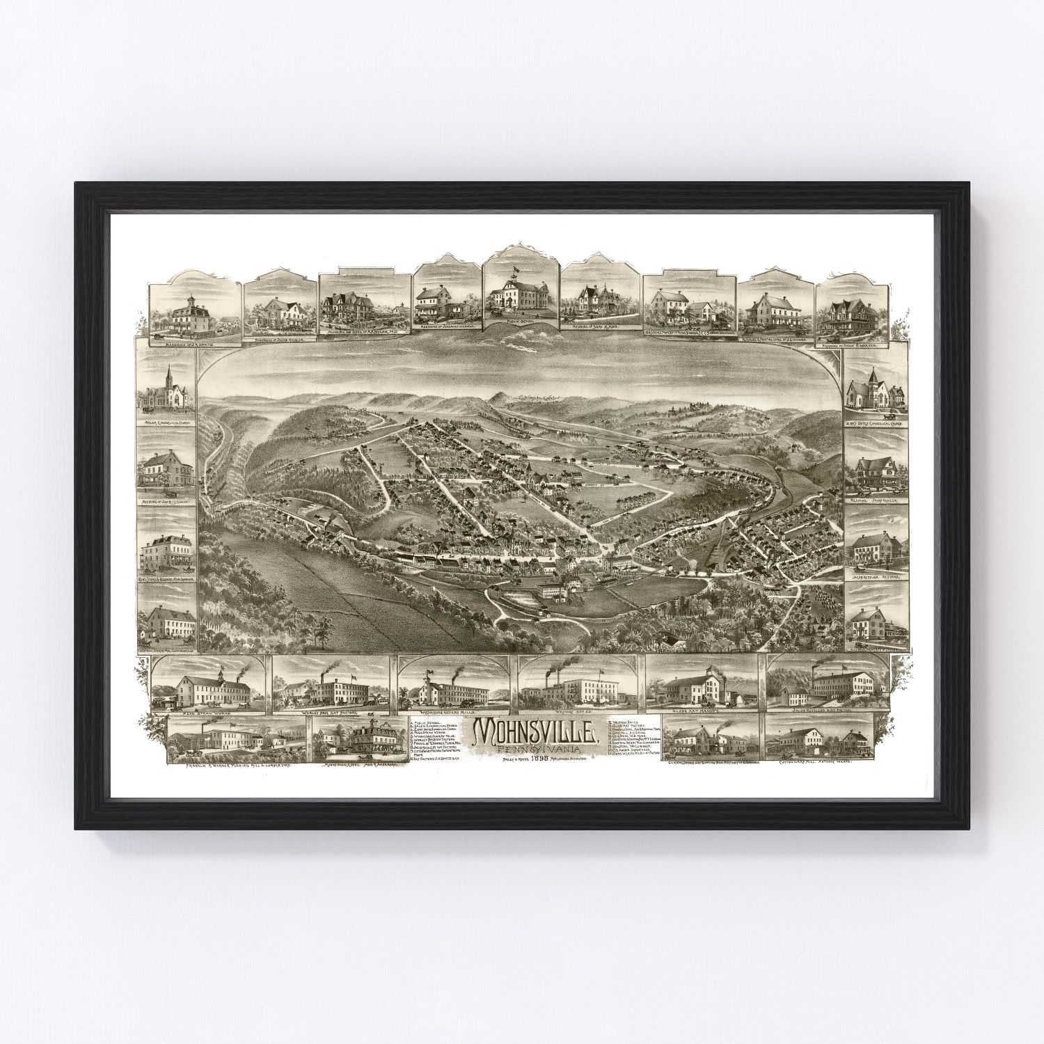 vintage map of Mohrsville, Berks County, Pennsylvania, 1898