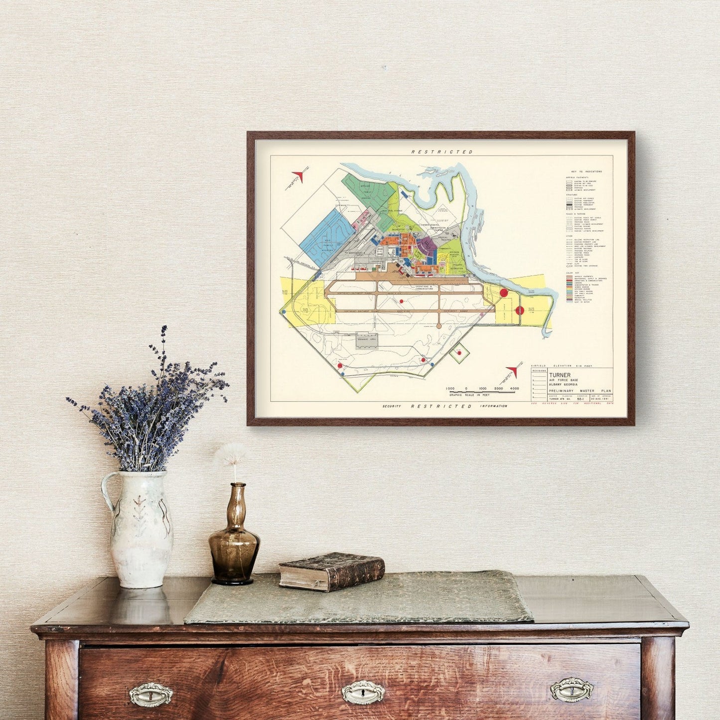 Vintage Map of Turner Air Force Base, Georgia, 1951