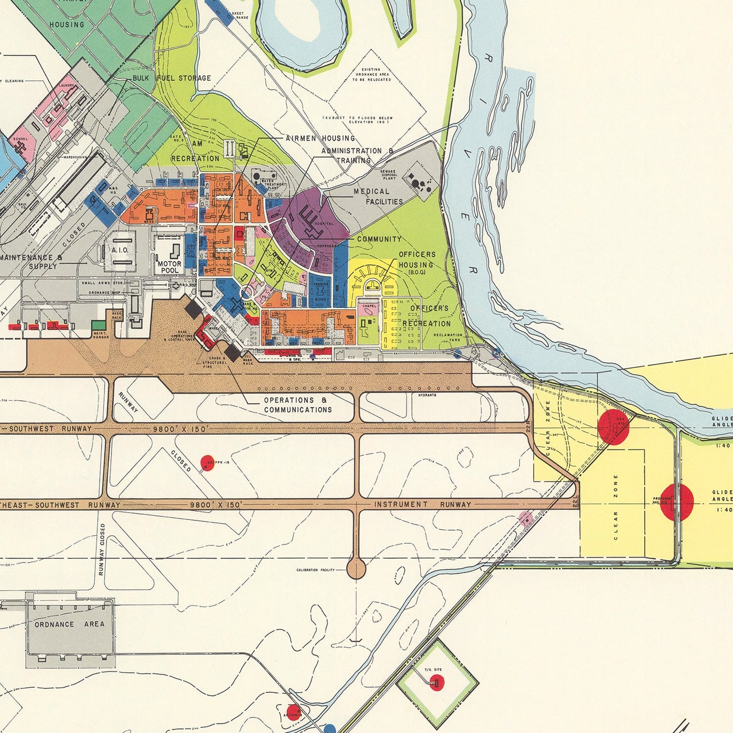Vintage Map of Turner Air Force Base, Georgia, 1951