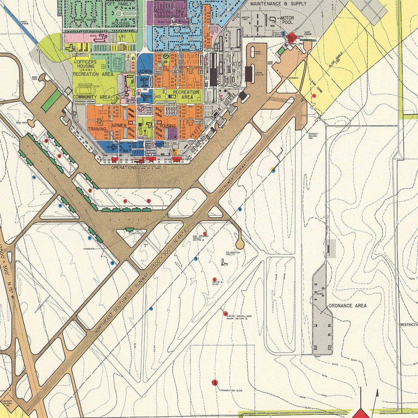 Vintage Map of Walker Air Force Base, New Mexico, 1951
