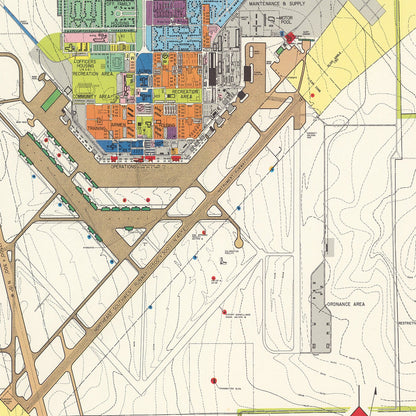 Vintage Map of Walker Air Force Base, New Mexico, 1951