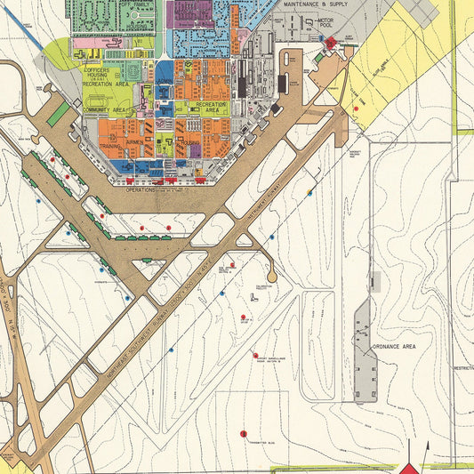 Vintage Map of Walker Air Force Base, New Mexico, 1951