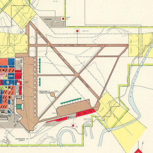Vintage Map of Ardmore Municipal Airport, 1952