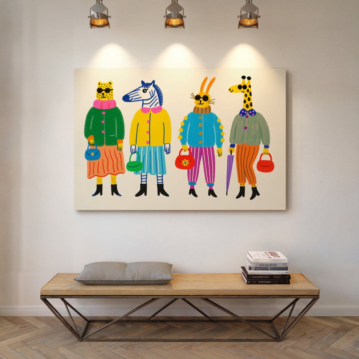 Fashion Herd Stylish Animal Friends Wall Art Print